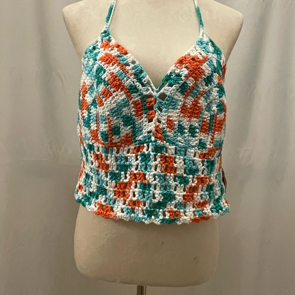 Tops - Colorful Crochet Halter Top